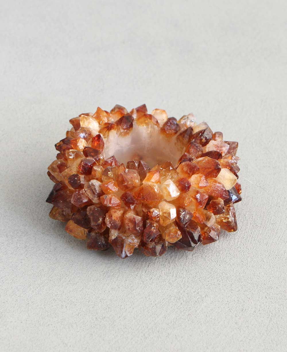 Quartz Crystal Candleholder, Amethyst and Citrine - Candle Holders Amethyst