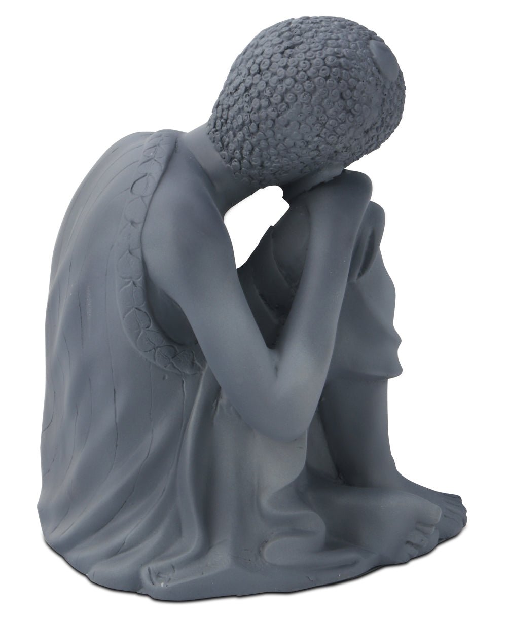 Resting Buddha Statue Grey - Sculptures & Statues