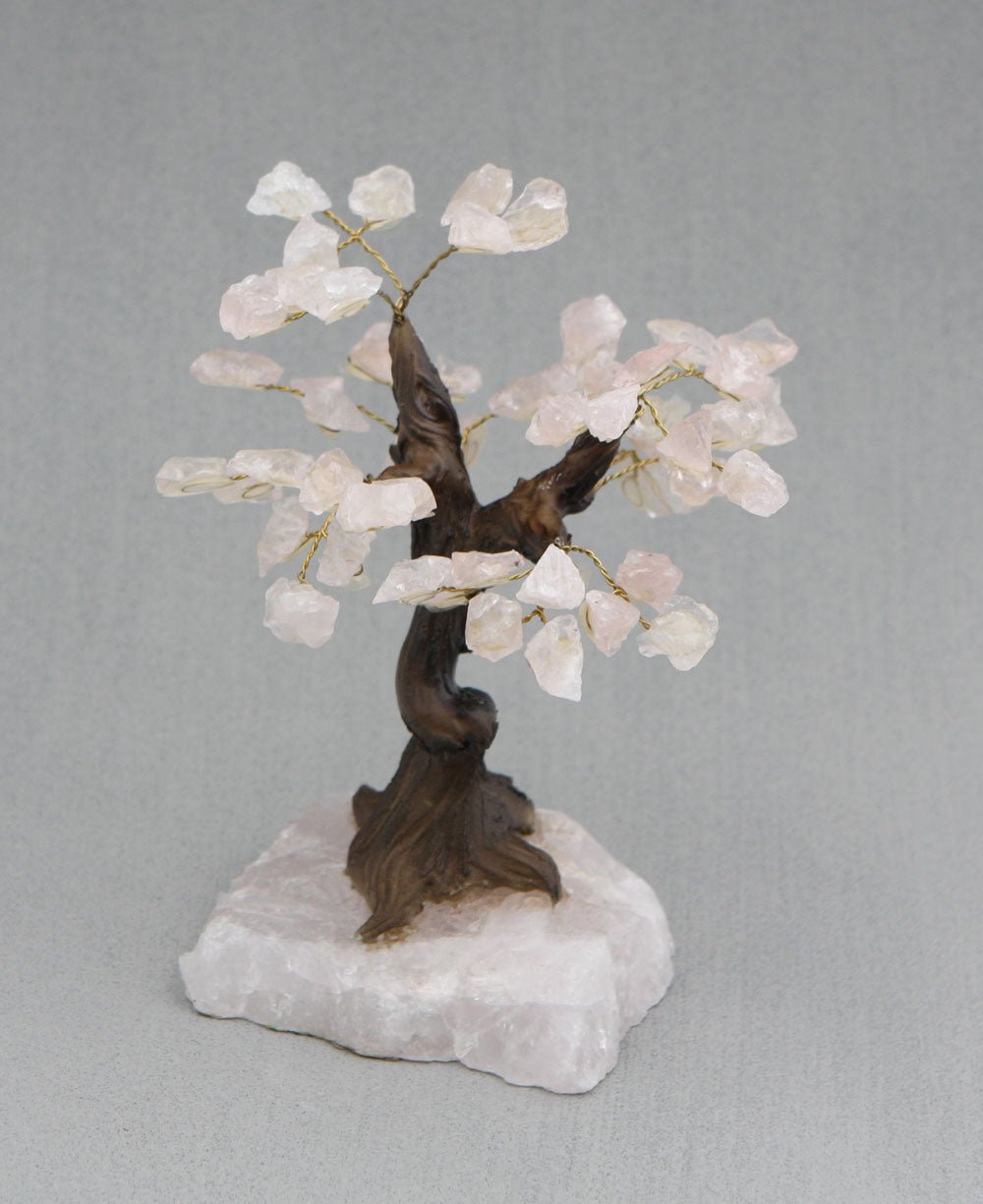 Rose Quartz Gemstone Bonsai Tree - Decor