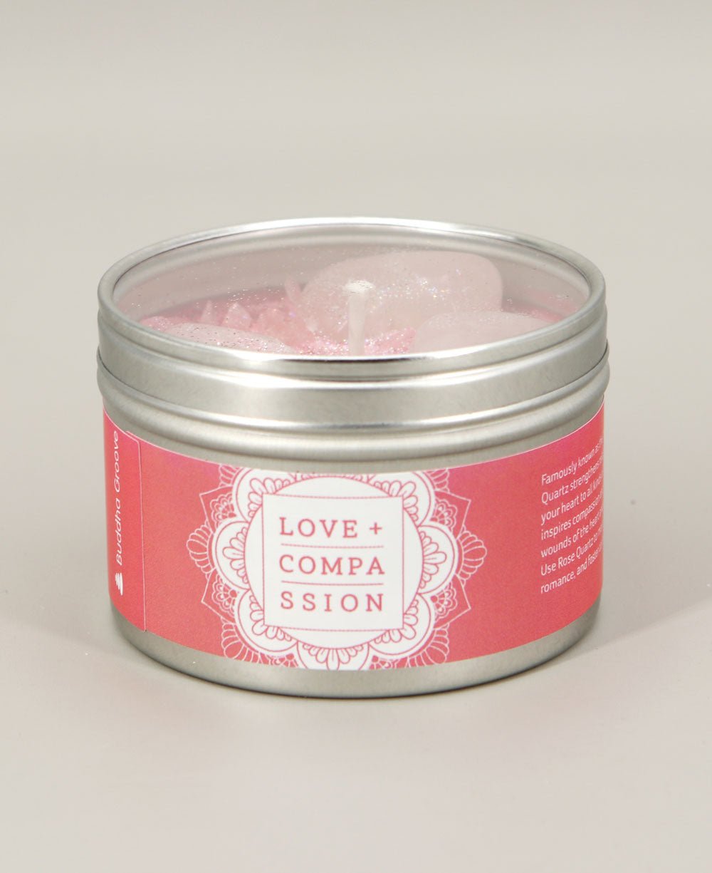Rose Quartz Healing Crystal Gemstone Candles, USA - Candles