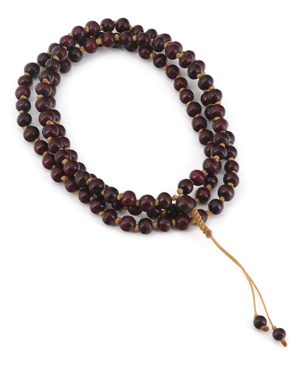 Rosewood Meditation Mala with Knotted Beads - Prayer Beads 6mm