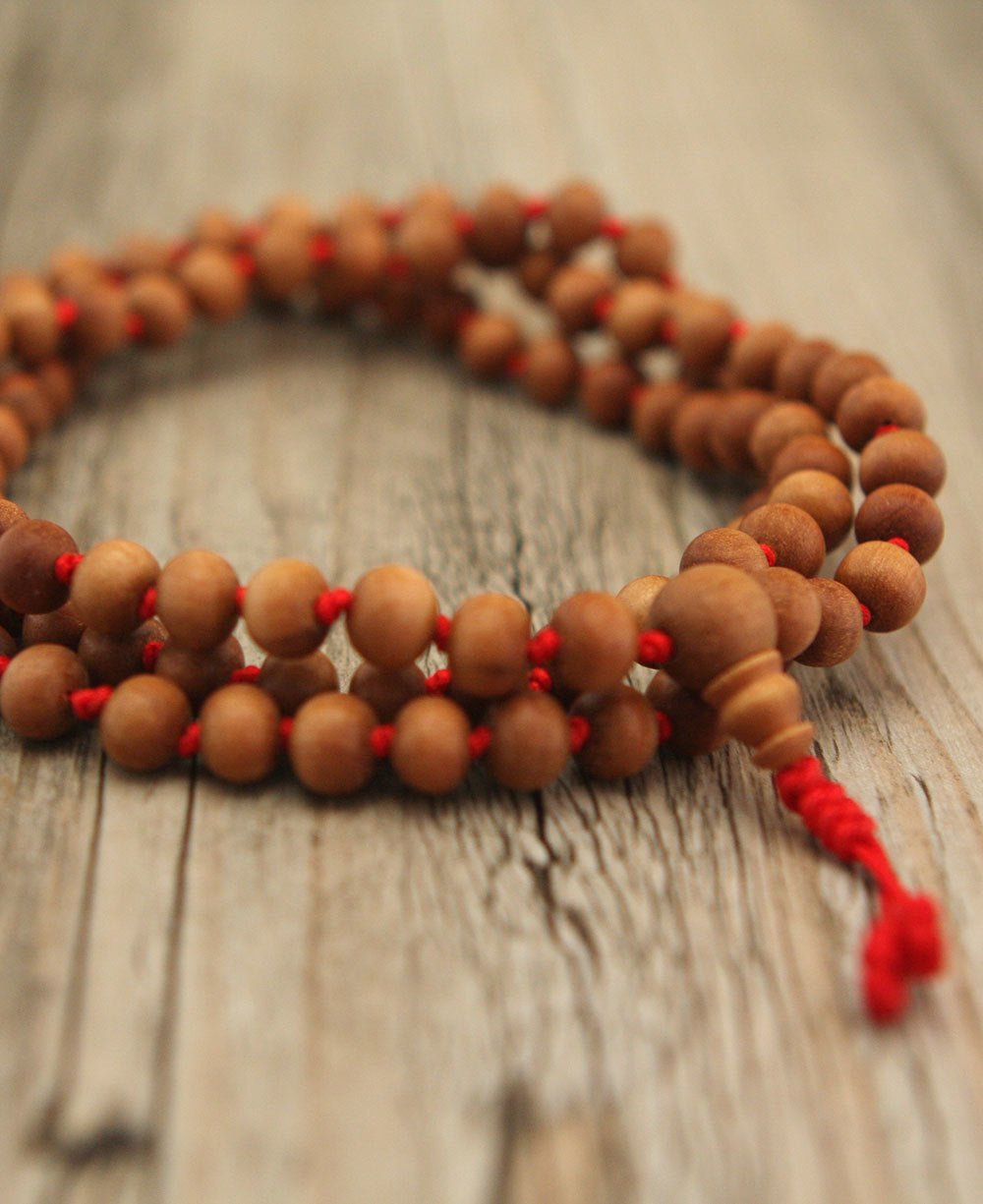 Sandalwood Japa Meditation Mala, 108 Beads Knotted – Buddha Groove