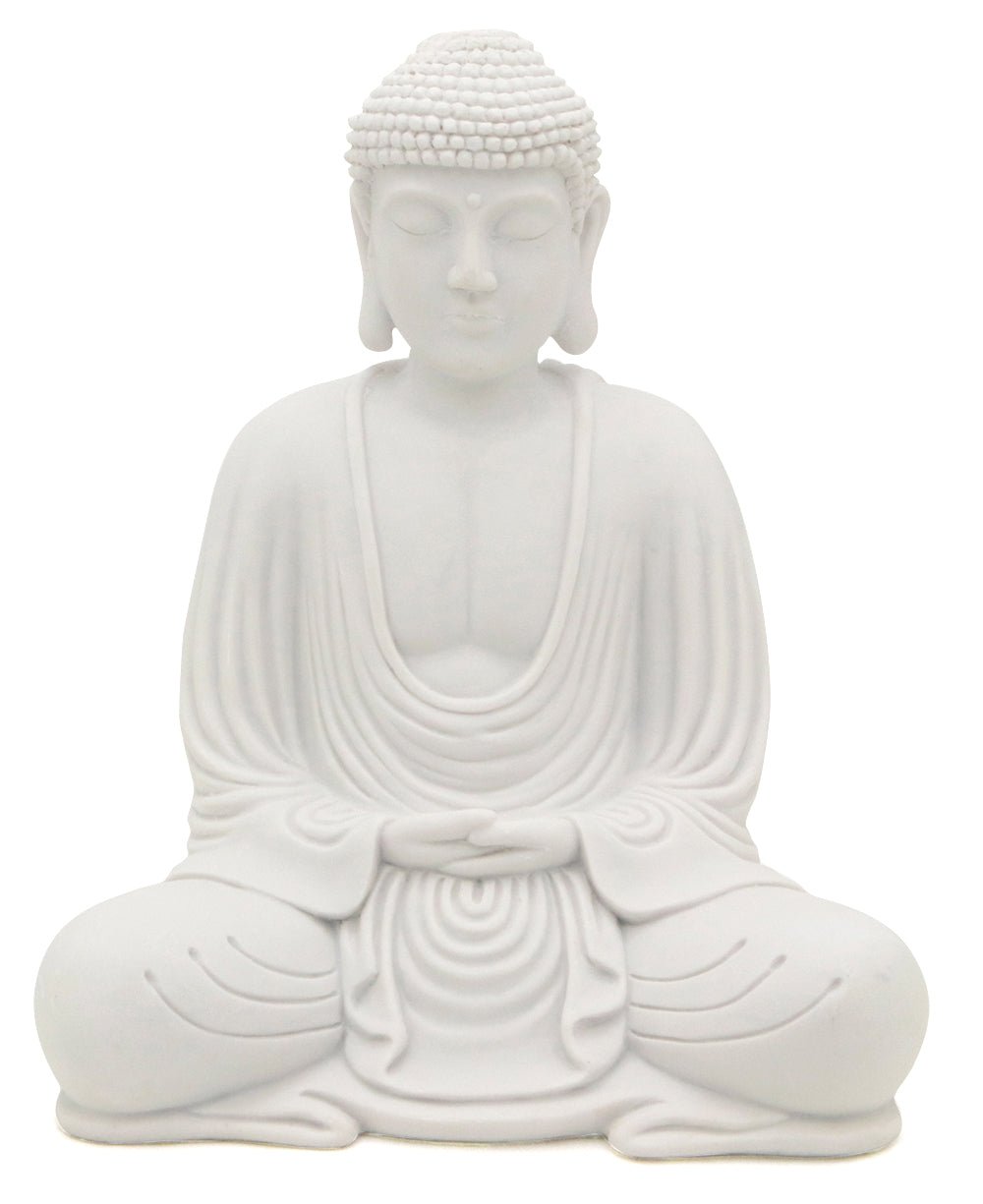 Serene White Buddha Statue, Indoor Outdoor use - Sculptures & Statues