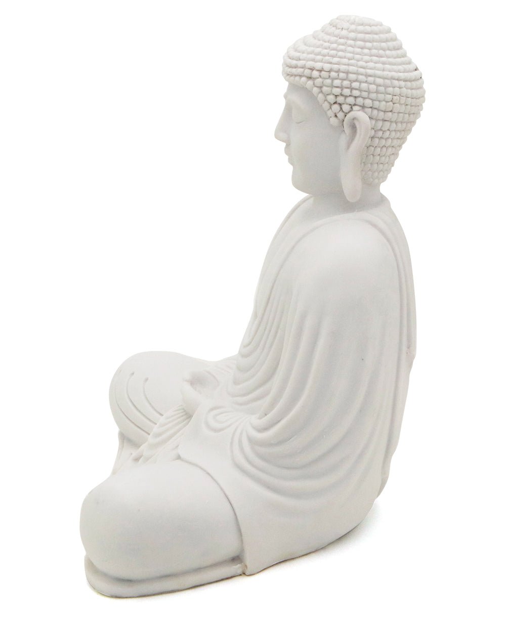 Serene White Buddha Statue, Indoor Outdoor use - Sculptures & Statues