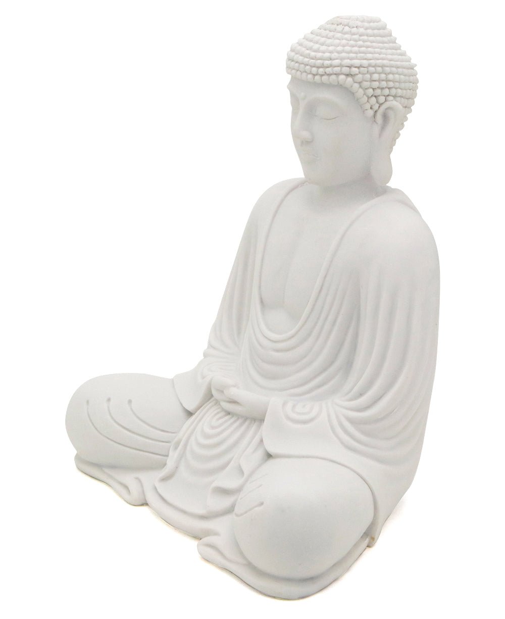 Serene White Buddha Statue, Indoor Outdoor use - Sculptures & Statues