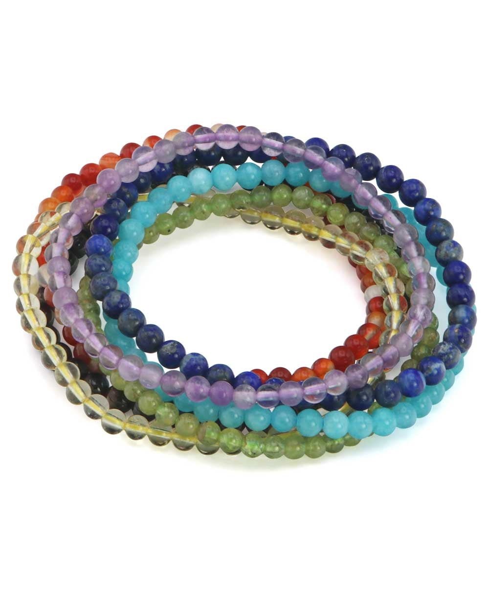 Set of 7 Chakra Energy Stretch Bracelets - Bracelets