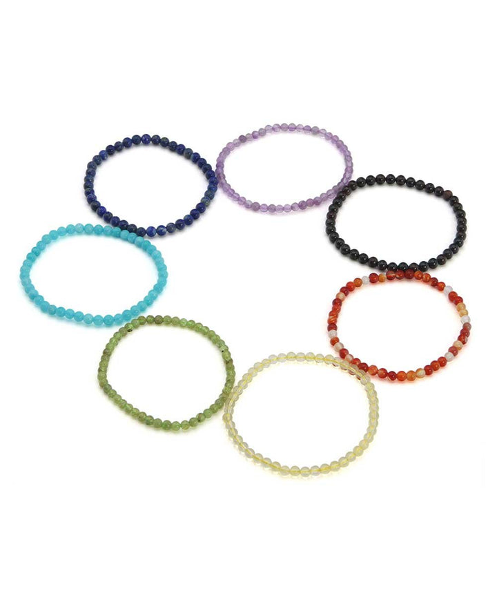 Set of 7 Chakra Energy Stretch Bracelets - Bracelets