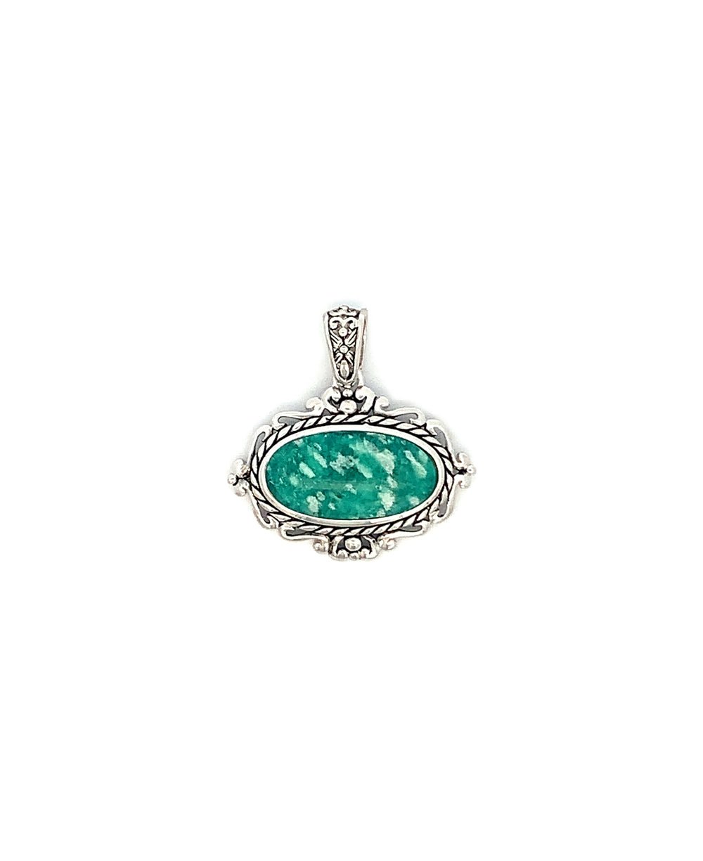 Sterling Silver Amazonite Pendant - Charms & Pendants