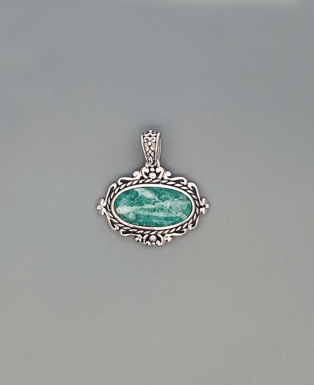 Sterling Silver Amazonite Pendant - Charms & Pendants