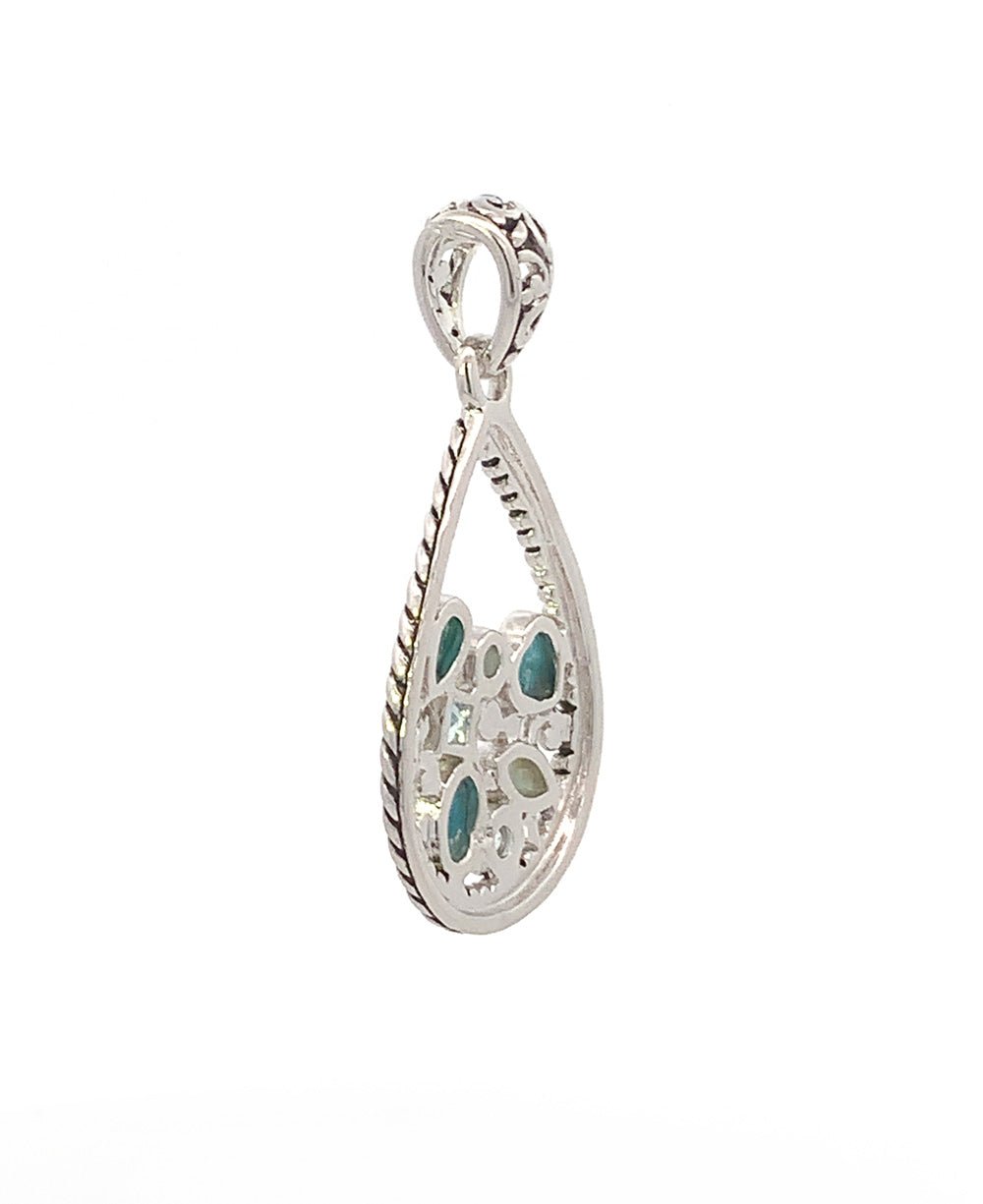 Sterling Silver Calming Blue Gemstone Pendant - Charms & Pendants