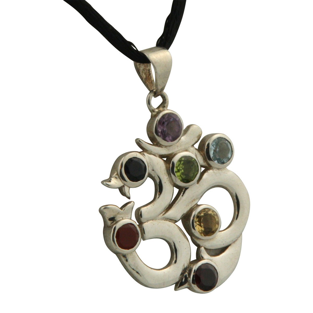 Sterling Silver Chakra Om Pendant by Buddha Groove - Charms & Pendants - -