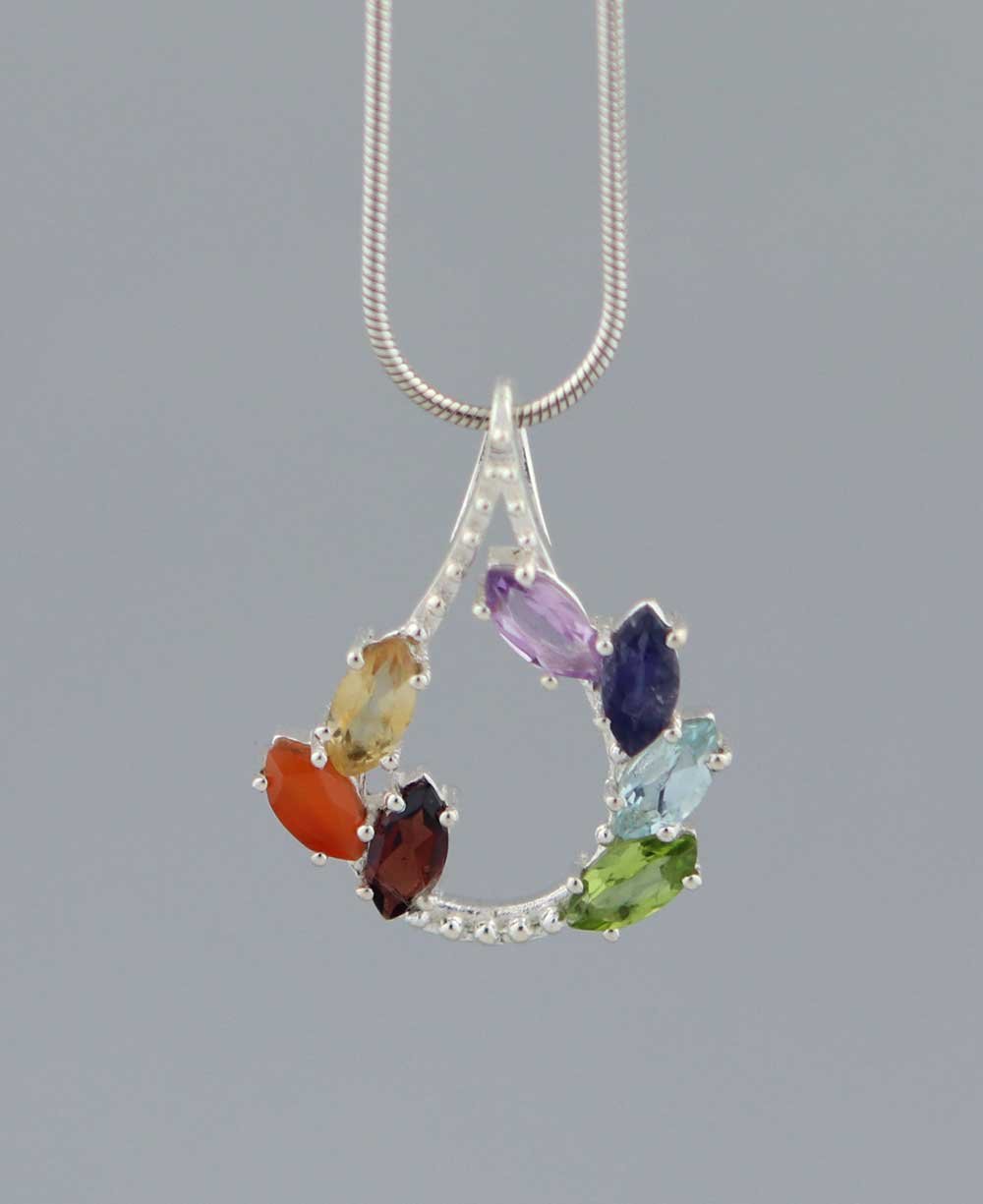 Sterling Silver Chakra Vine Pendant - Charms & Pendants - -