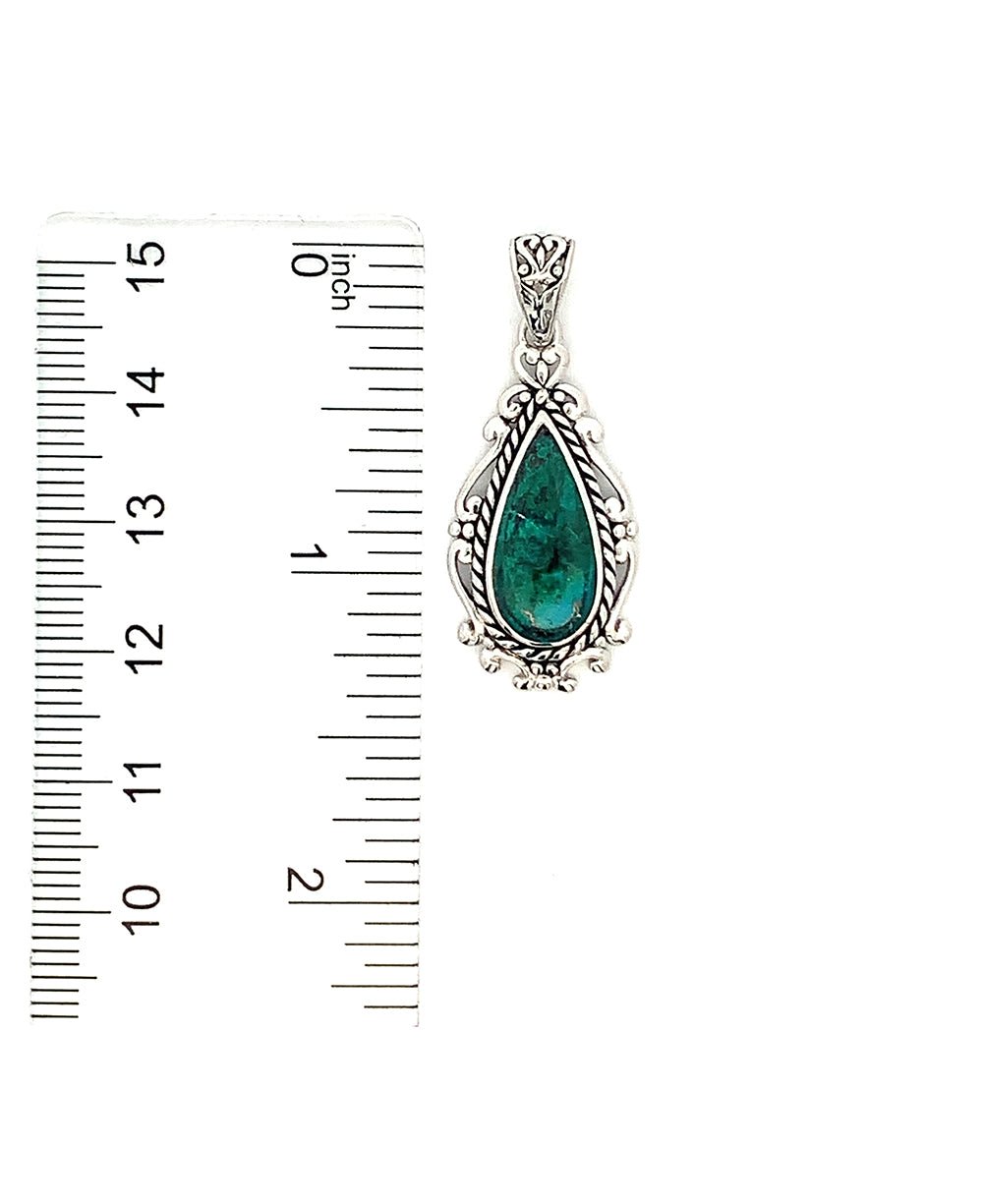 Sterling Silver Chrysocolla Pendant - Charms & Pendants - -