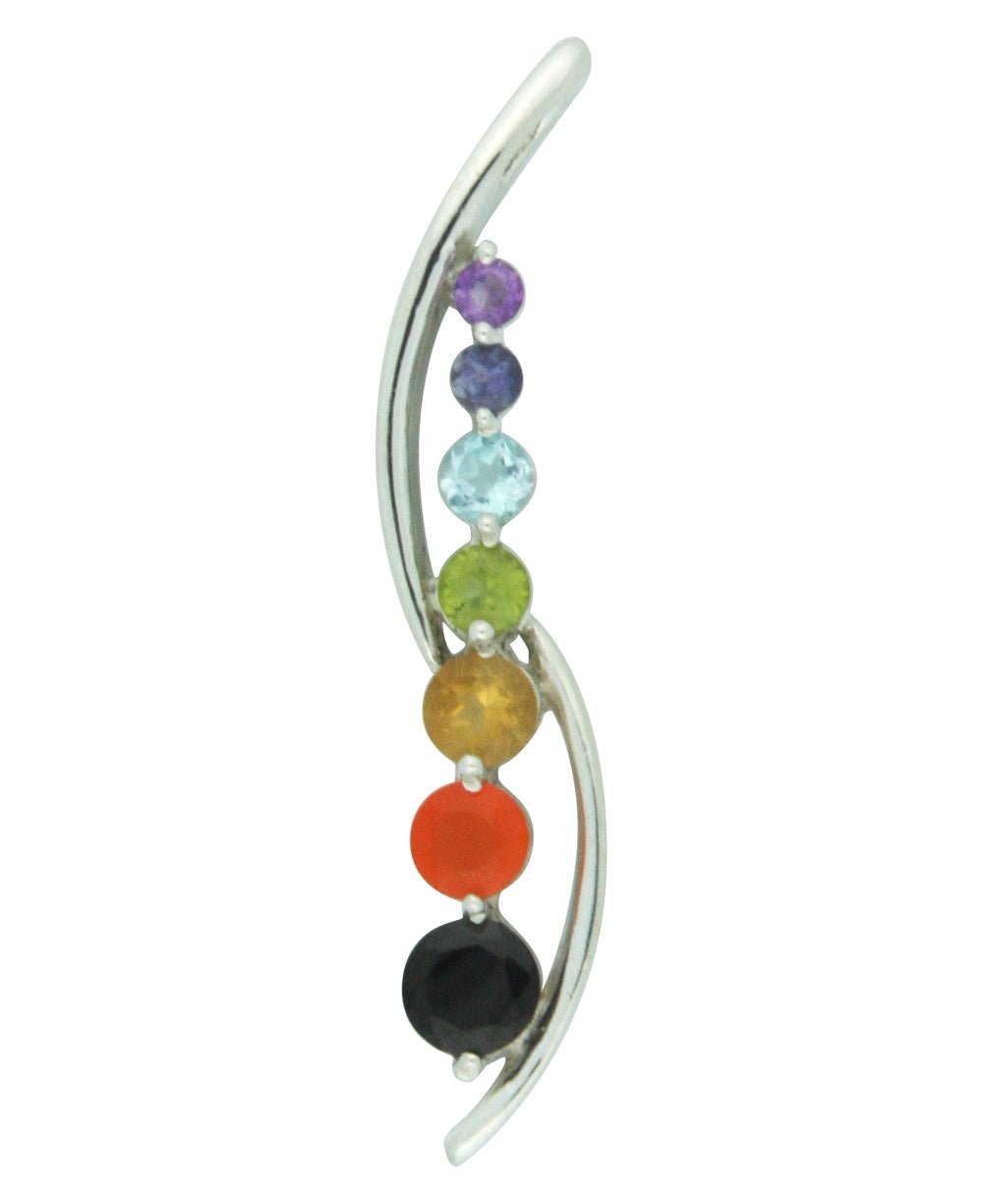 Sterling Silver Geometric Chakra Pendant - Charms & Pendants - -