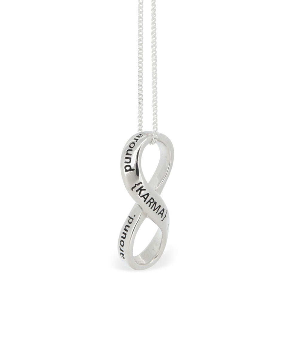 Sterling Silver Karma Infinity Necklace - Necklaces