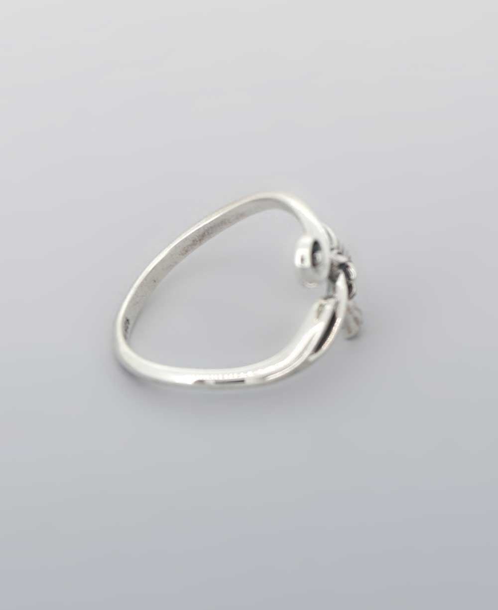 Sterling Silver Lotus Adjustable Ring - Rings