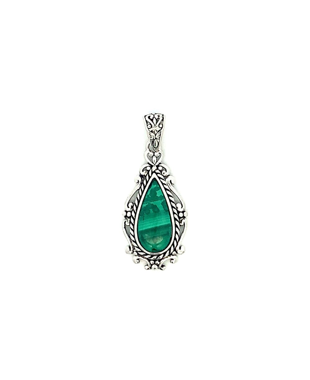Sterling Silver Malachite Pendant - Charms & Pendants