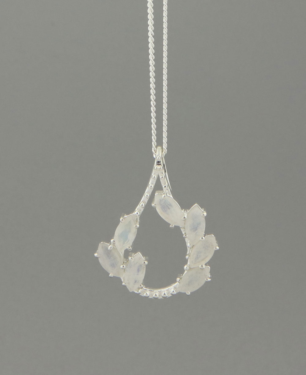 Sterling Silver Moonstone Vine Pendant - Charms & Pendants