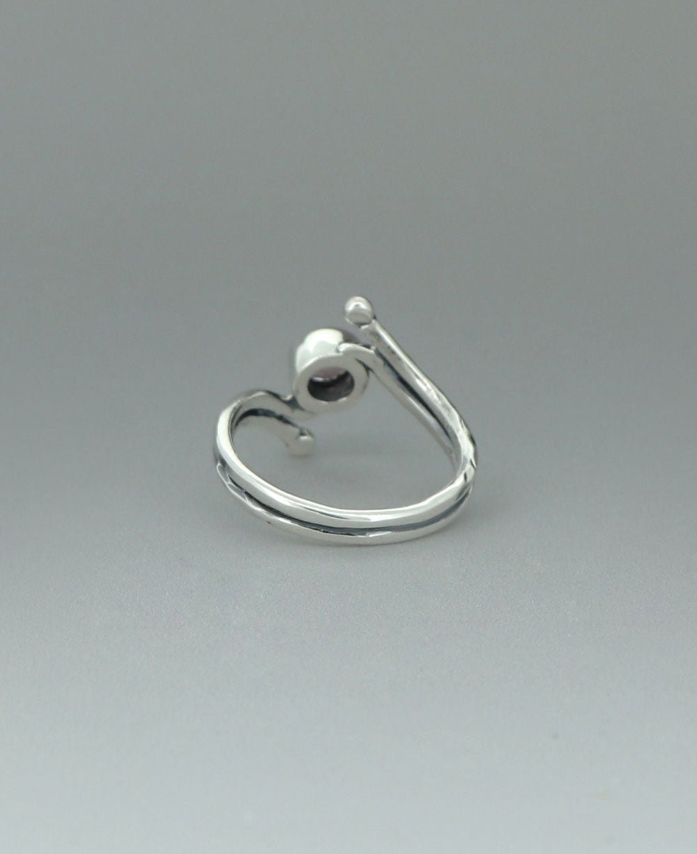 Sterling Silver Pink Tourmaline Ring With Rope Detailing - Rings 6