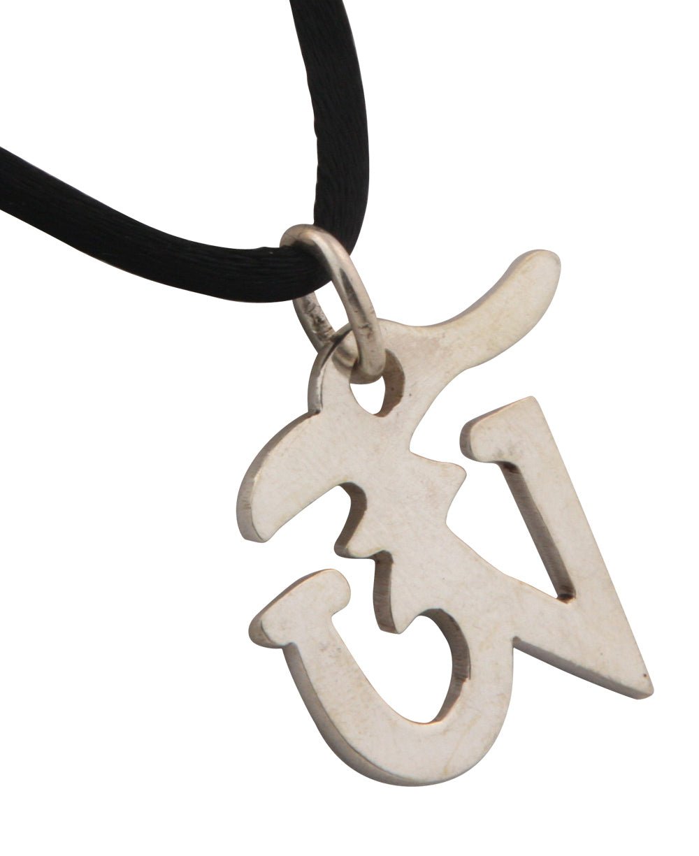 Sterling Silver Tibetan Om Pendant, Nepal - Charms & Pendants