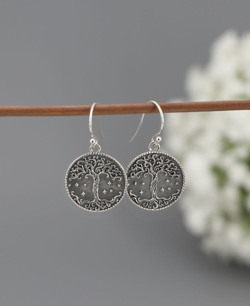 Sterling Silver Tree of Life Earrings - Earrings