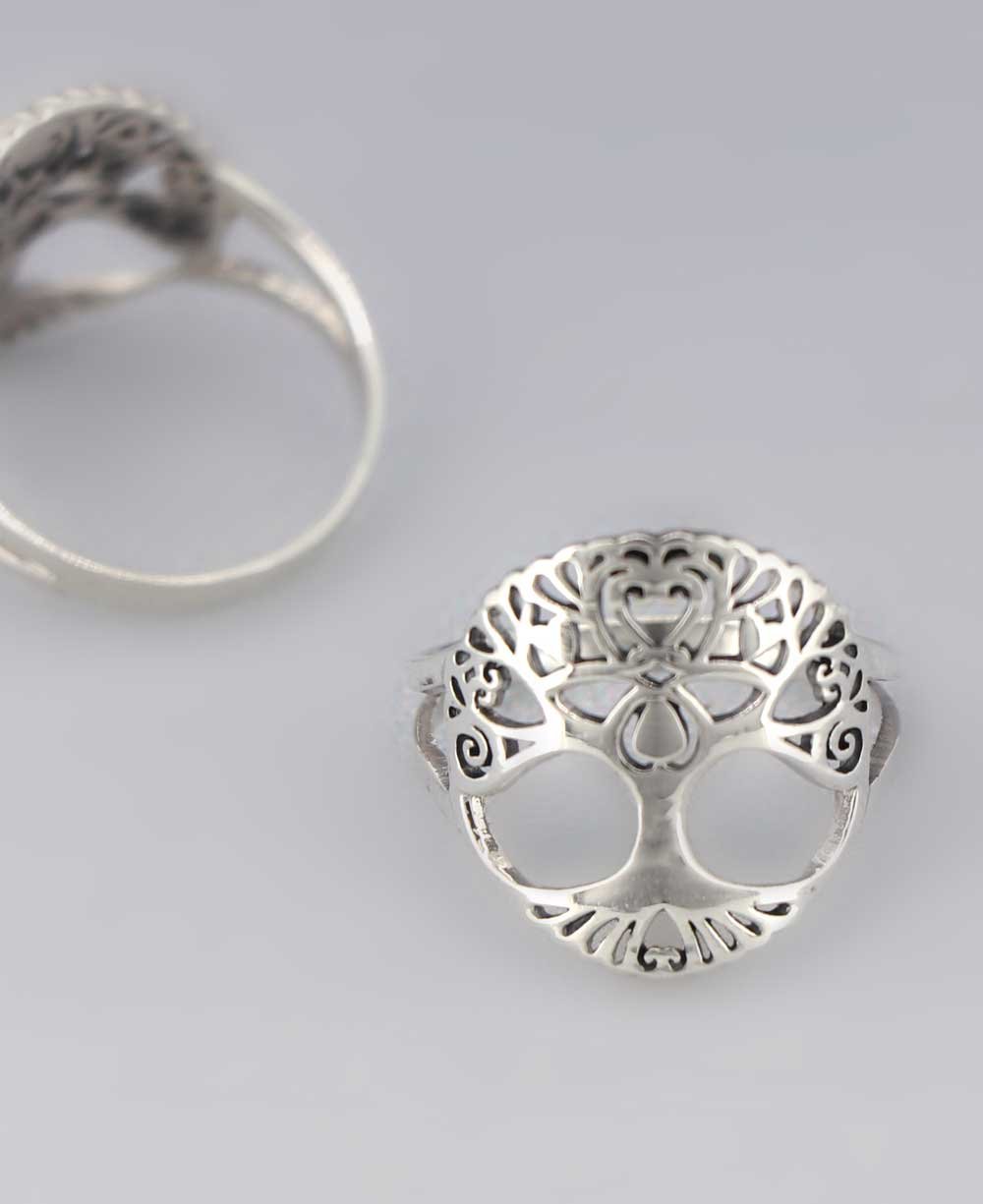 Sterling Silver Tree of Life Love Earth Goddess Ring - Rings Size 6