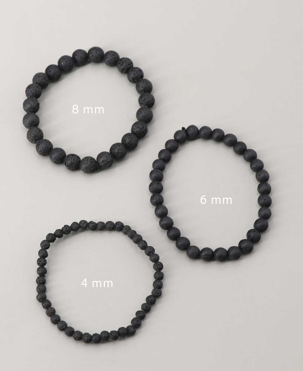 Stretch Lava Beads Adjustable Bracelet - Bracelets 4mm