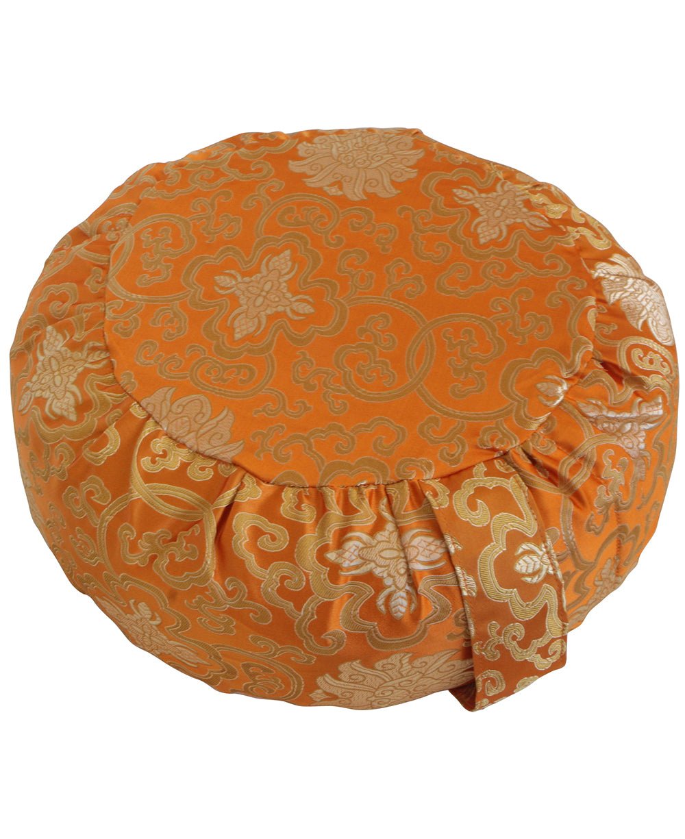 Temple Zafu Meditation Cushion in Brocade - Massage Cushions Cream