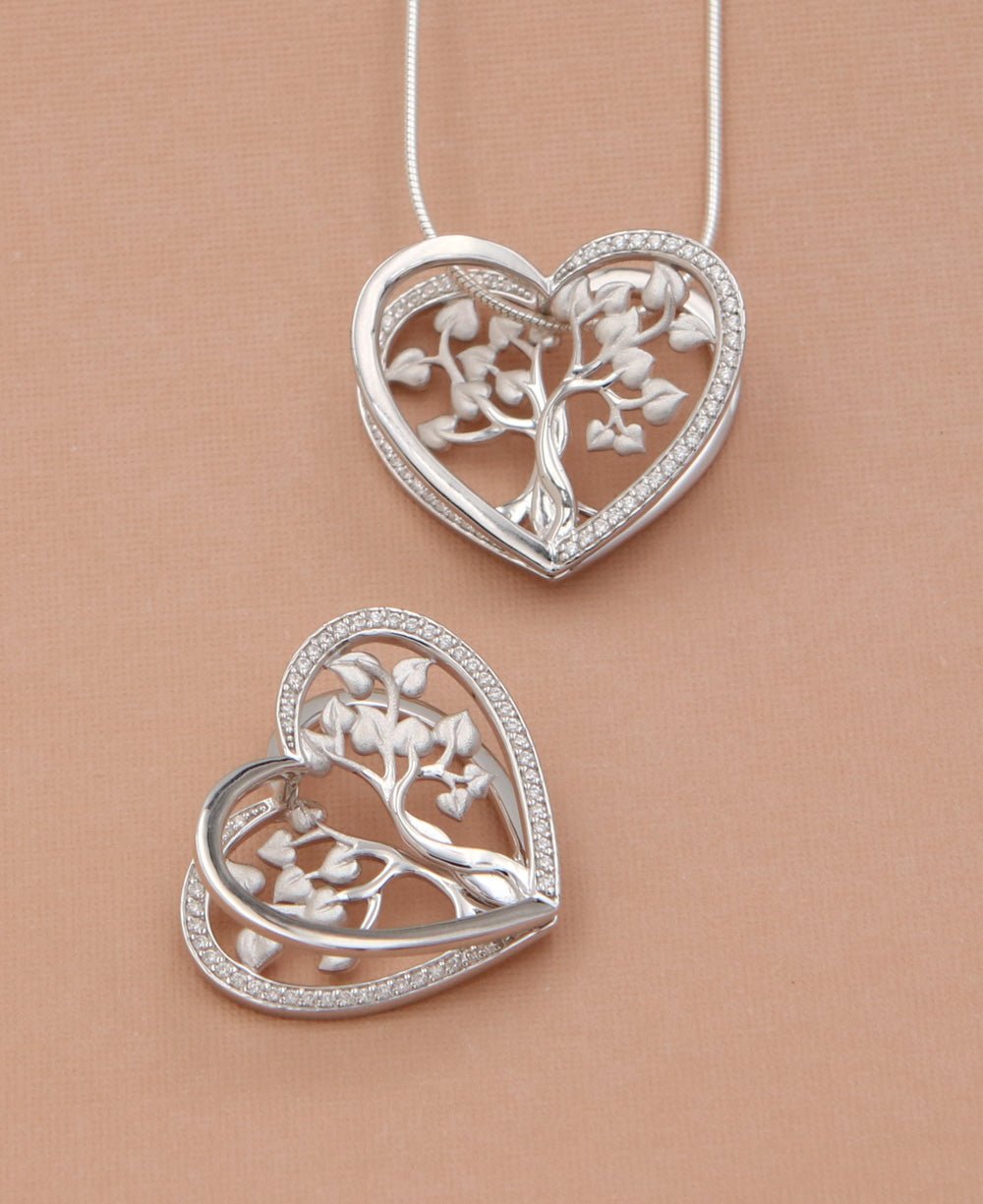 Tree of Life Three Dimensional Heart Pendant - Charms & Pendants