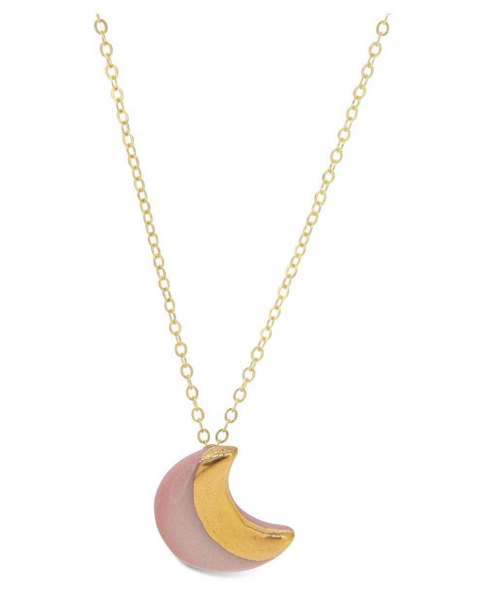 Trust Your Journey Lunar Dainty Porcelain Necklace - Necklaces Rose