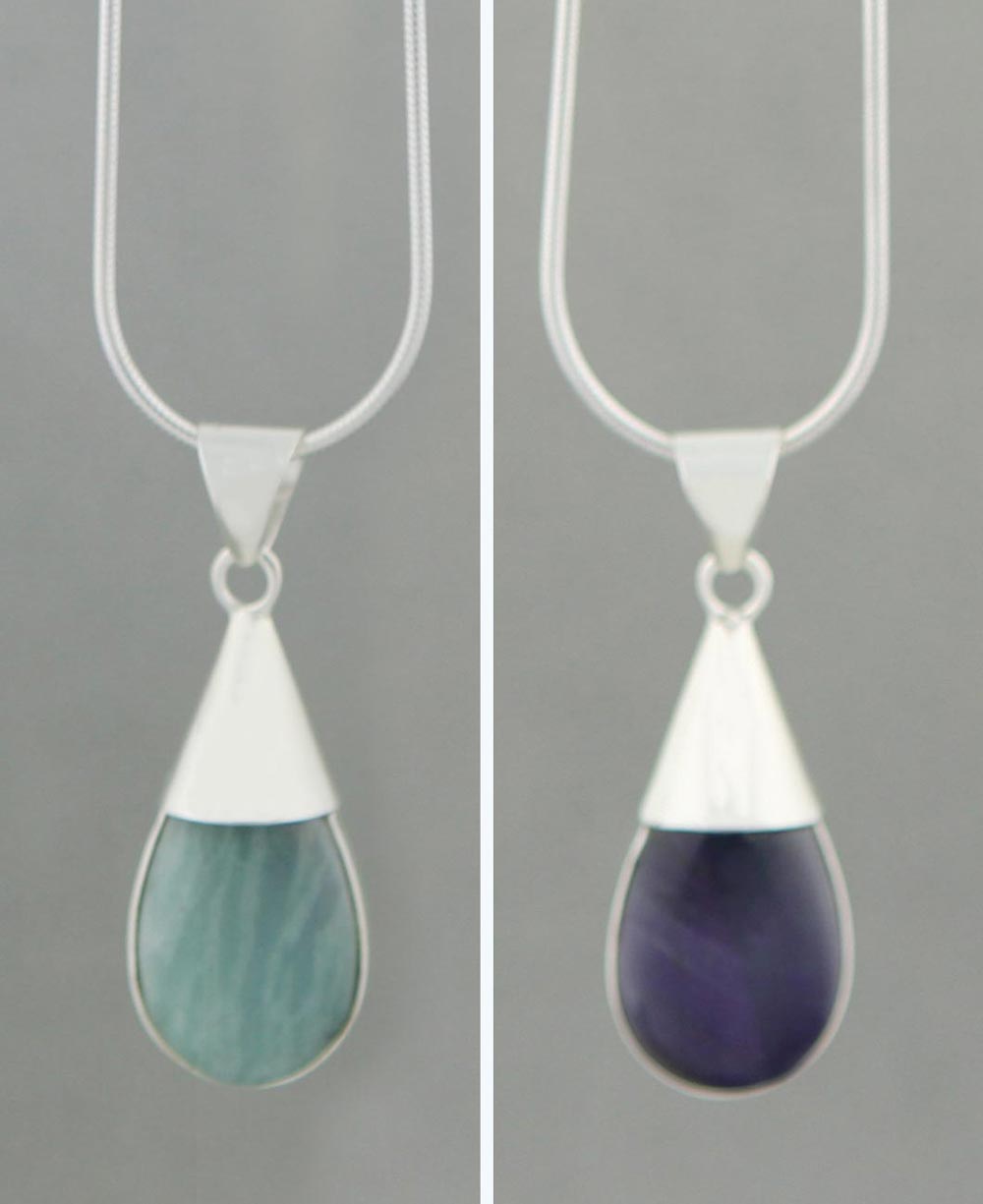 Truth and Tranquility Gemstone Pendant, Amazonite and Amethyst -
