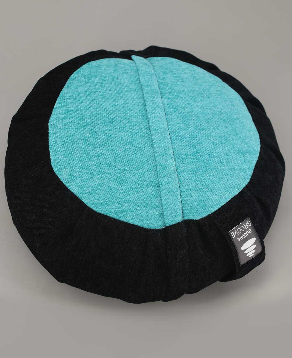 Turquoise Blue and Black Be Here Now Zafu Cushion - Massage Cushions