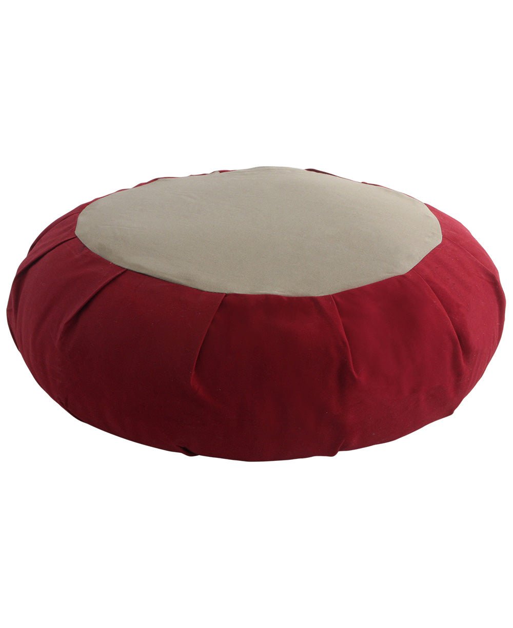 Two Toned Zafu Meditation Cushion - Massage Cushions Burgundy
