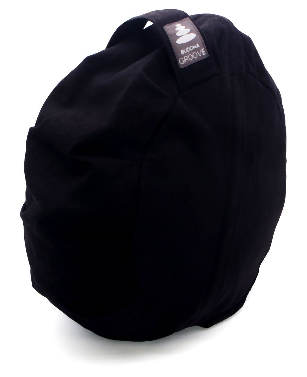 White Eyelet with Black Base Zafu Meditation Cushion - Massage Cushions