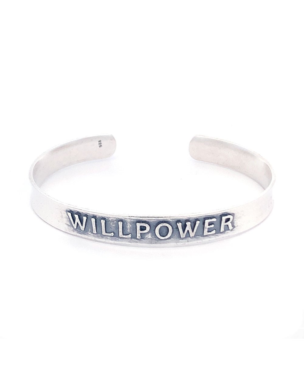 Willpower Embossed Sterling Silver Cuff Bracelet - Bracelets