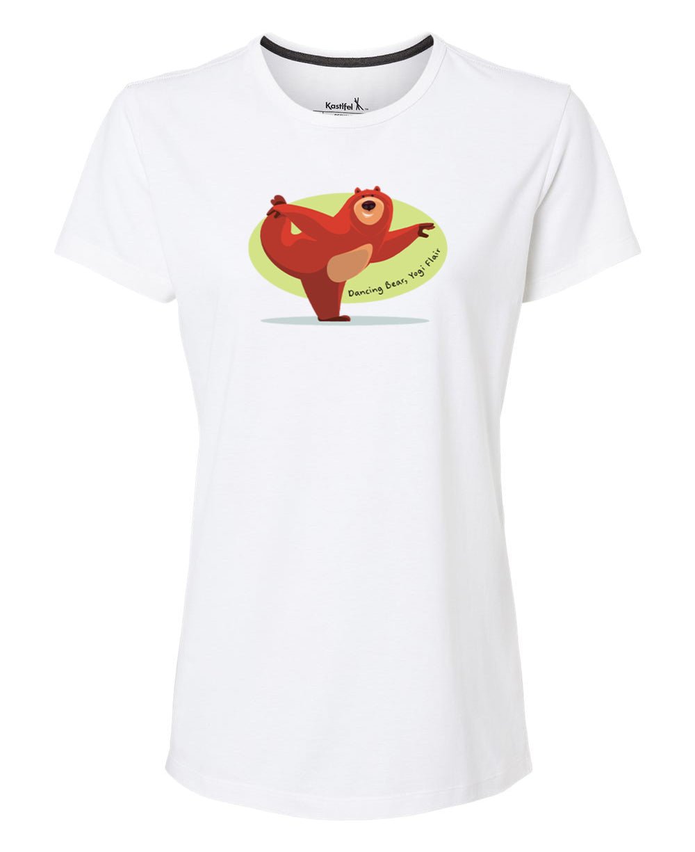 Women's Tee Dancer Yoga Pose Bear Eco-Friendly Yoga T-shirt - Shirts & Tops S