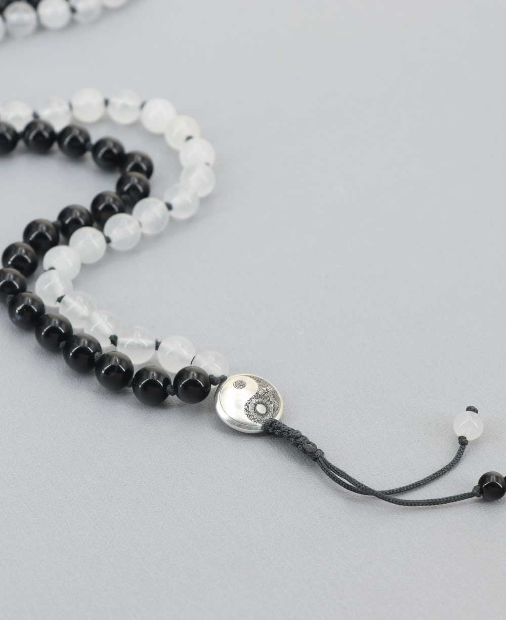 Black Onyx Knotted 108 Mala Beads Necklace Prayer Meditation