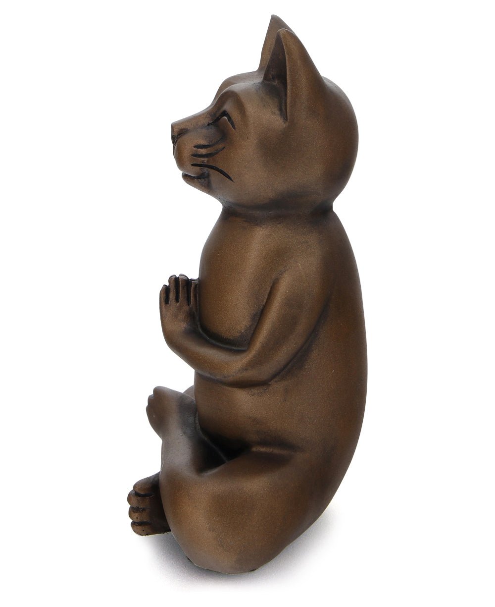 Zen Meditating Namaste Cat Statues - Sculptures & Statues Black