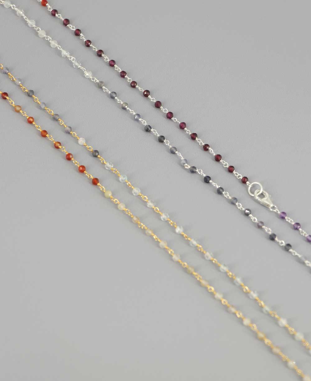 7 Gemstone Chakra Chain Necklace - Necklaces Gold Plated Brass