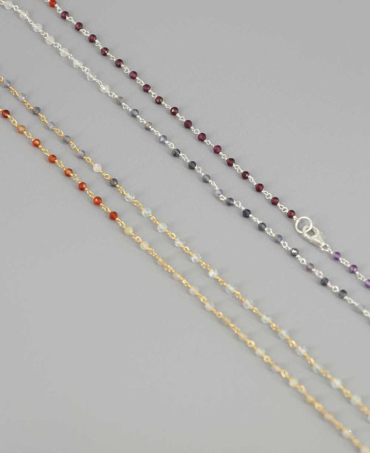 7 Gemstone Chakra Chain Necklace - Necklaces Gold Plated Brass