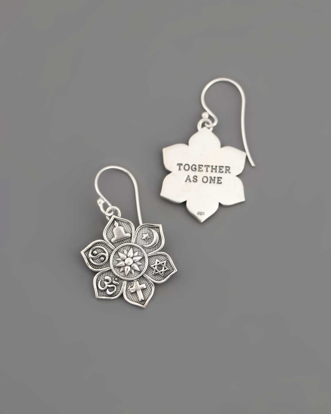 Religious symbols coexist sterling stilver earrings
