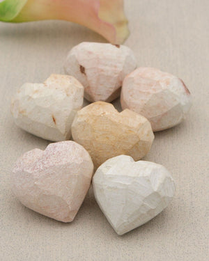 Soapstone Rough Hearts Set of 6
