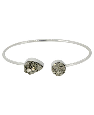 Sterling Silver Pyrite Bracelet Cluster