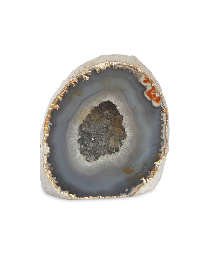 Agate Geode, Gilded Gemstone Accent - Home