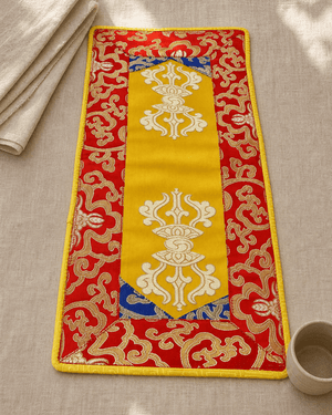 Brocade Double Dorje Altra Mat, Yellow - Home & Garden