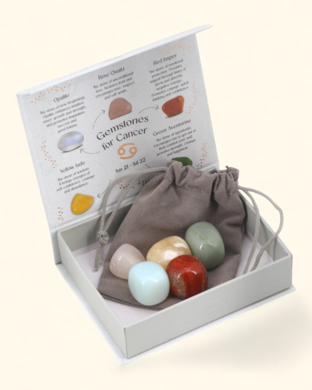 Cancer Zodiac Candle & Crystal Tumblestone Set - Candles