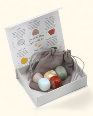 Cancer Zodiac Candle & Crystal Tumblestone Set - Candles