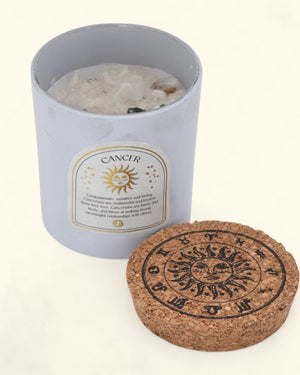 Cancer Zodiac Candle & Crystal Tumblestone Set - Candles