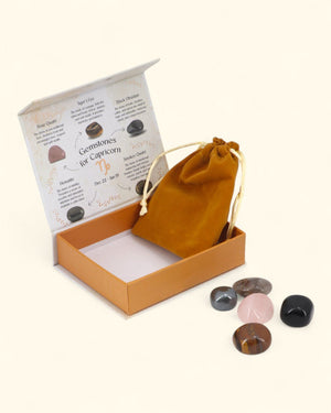 Capricorn Zodiac Candle & Crystal Tumblestone Set - Candles