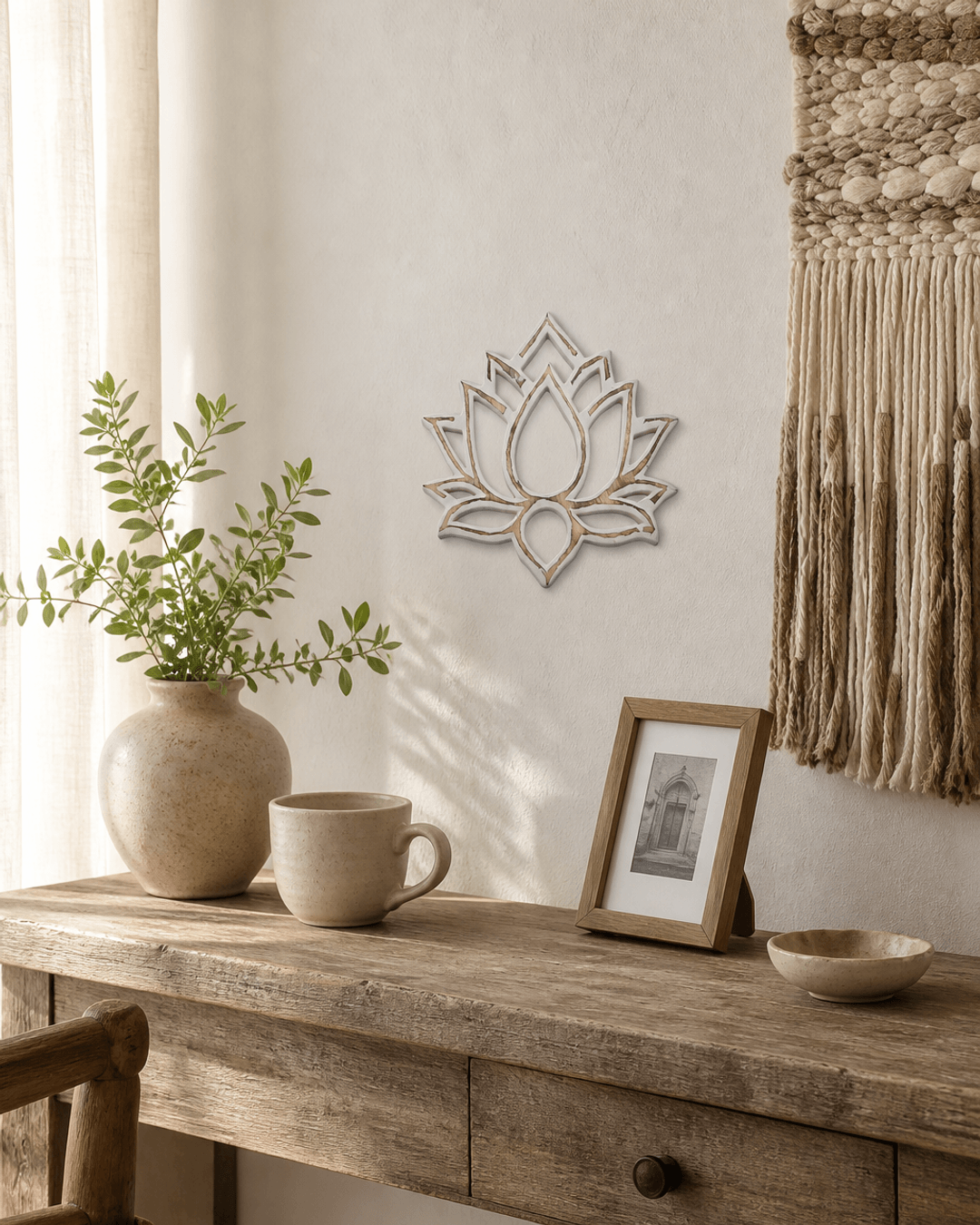 Carved Lotus Wood Trivet Or Wall Hanging, Fairtrade — trivets, editorial wood lifestyle photo